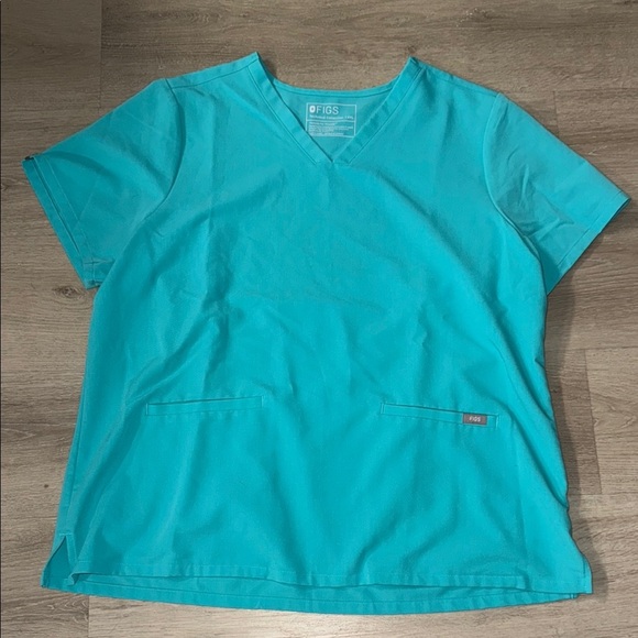 Figs Blue Boxy Short Sleeve Tee - Picture 1 of 3